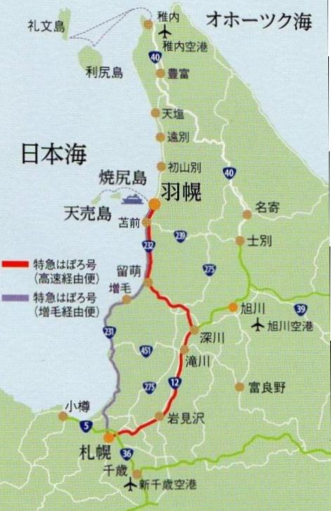 羽幌町の先のルート
